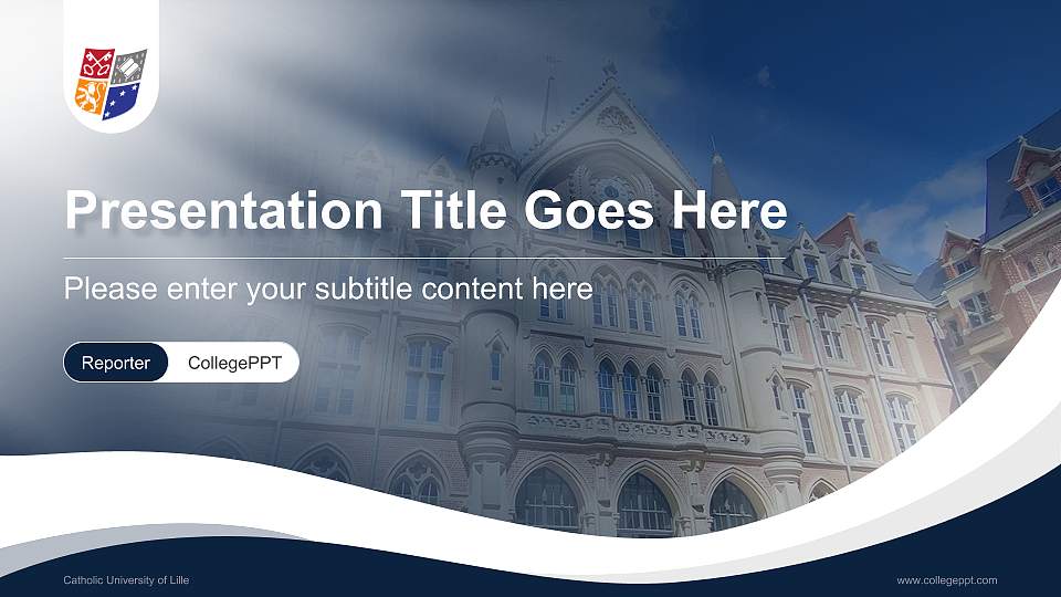 Catholic University of Lille Lecture Sharing and Networking Event PPT Template16:9 ratio PPT effect preview image