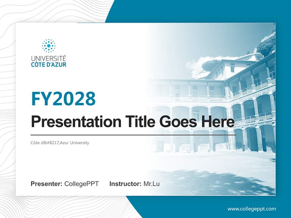 Côte d’Azur University Academic Presentation/Research Findings Report PPT Template4:3 ratio PPT effect preview image5