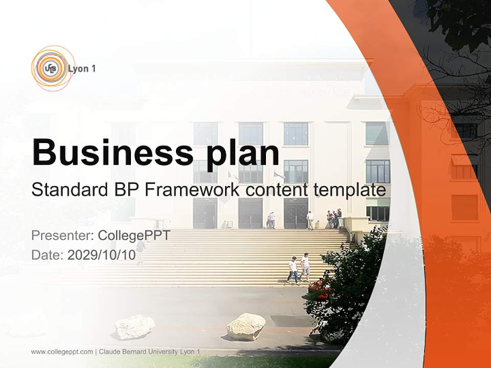 Claude Bernard University Lyon 1 Competition/Entrepreneurship Contest PPT Template4:3 ratio PPT effect preview image9