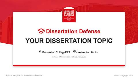 Toulouse 1 Capitole University Graduation Thesis Defense PPT Template