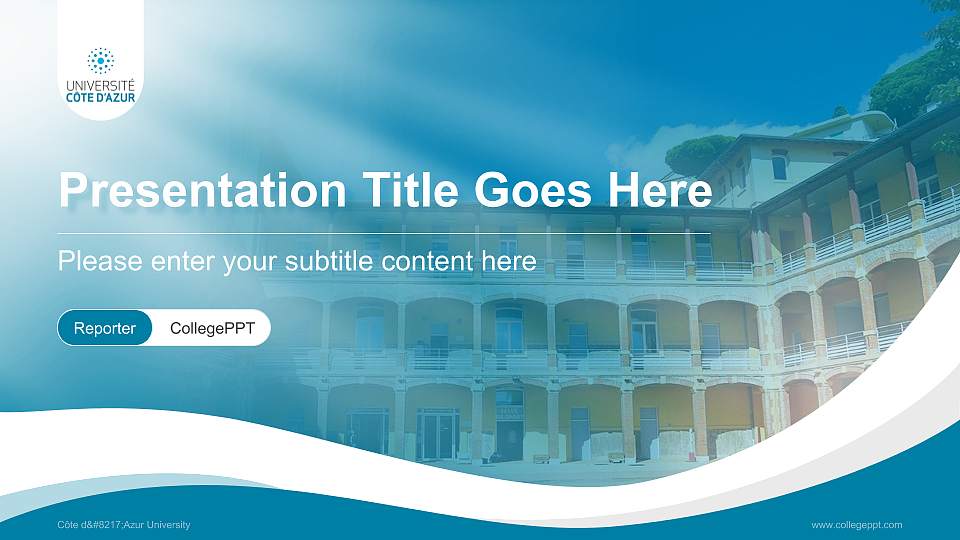 Côte d’Azur University Lecture Sharing and Networking Event PPT Template16:9 ratio PPT effect preview image