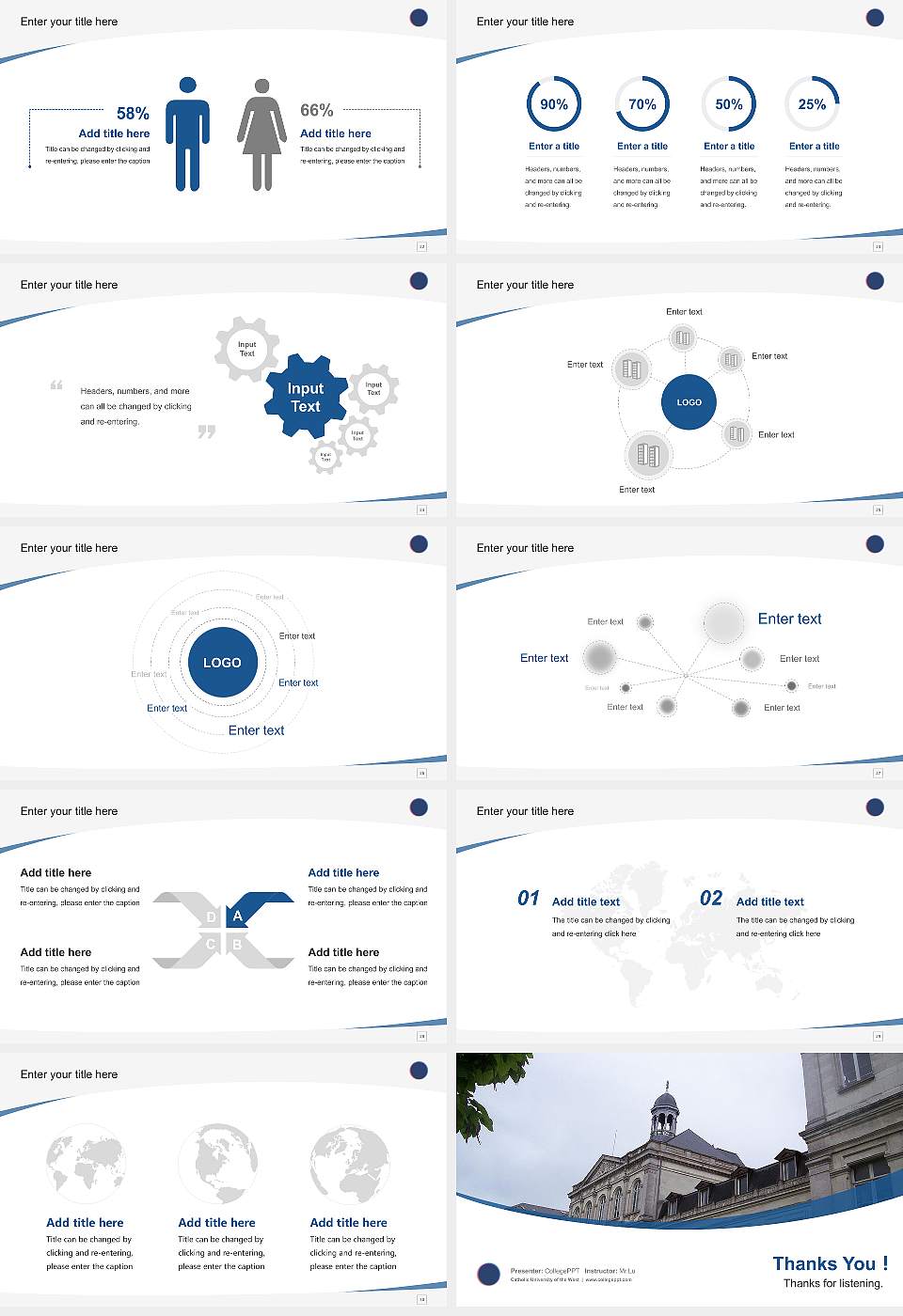 Catholic University of the West Course/Courseware Creation PPT Template16:9 ratio PPT effect preview image4