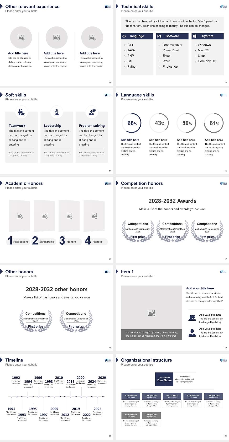 Sorbonne Paris North University Resume PPT Template4:3 ratio PPT effect preview image3