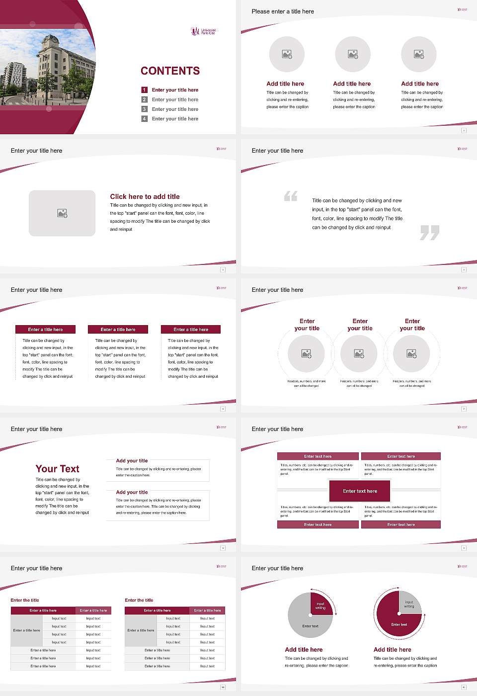 Paris Cité University Course/Courseware Creation PPT Template16:9 ratio PPT effect preview image2
