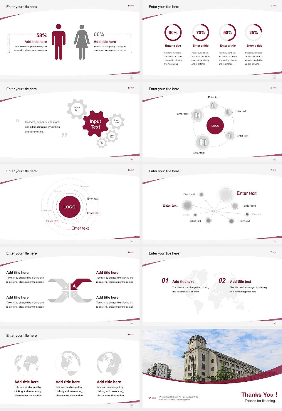 Paris Cité University Course/Courseware Creation PPT Template16:9 ratio PPT effect preview image4