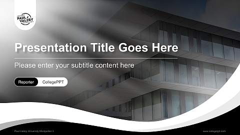 Paul-Valéry University Montpellier 3 Lecture Sharing and Networking Event PPT Template