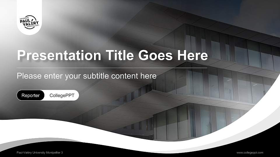 Paul-Valéry University Montpellier 3 Lecture Sharing and Networking Event PPT Template16:9 ratio PPT effect preview image