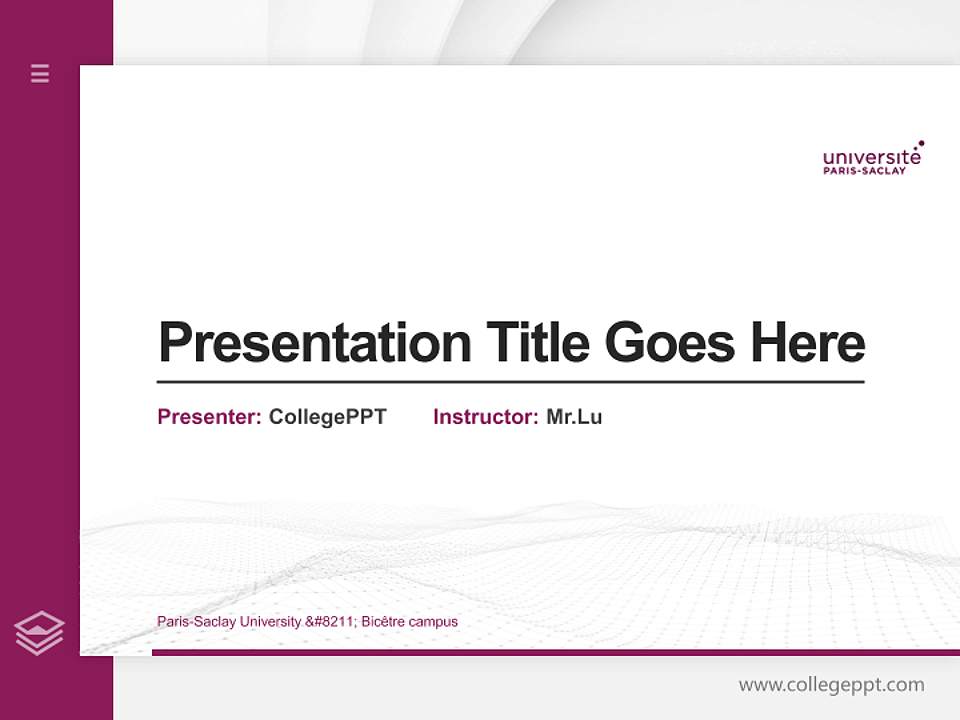Paris-Saclay University – Bicêtre campus Thesis Proposal/Graduation Defense PPT Template4:3 ratio PPT effect preview image5