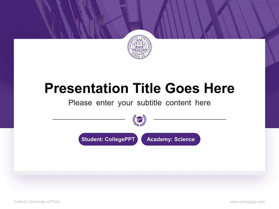 Catholic University of Paris National Scholarship Defense PPT Template4:3 ratio PPT effect preview image4