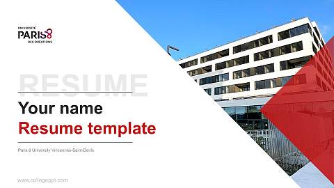 Paris 8 University Vincennes-Saint-Denis Resume PPT Template