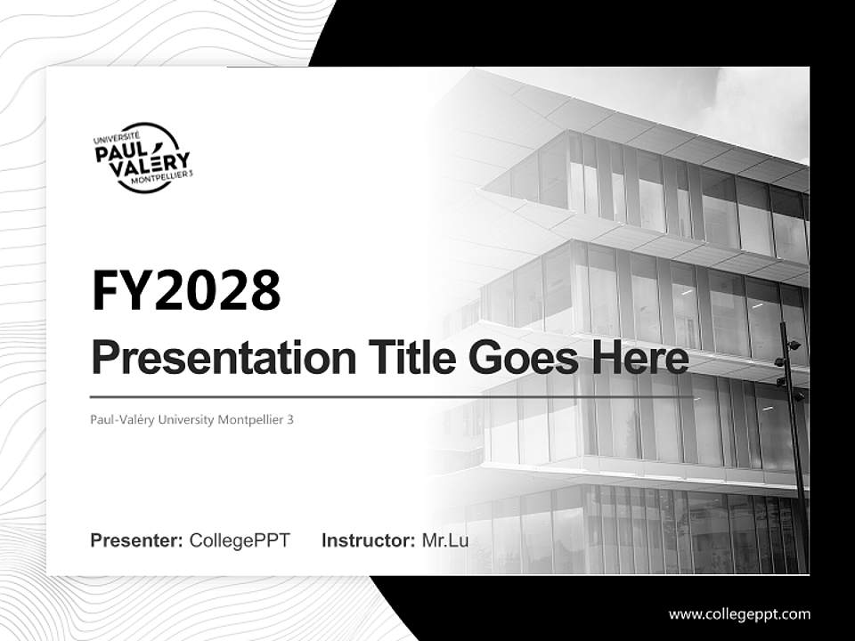 Paul-Valéry University Montpellier 3 Academic Presentation/Research Findings Report PPT Template4:3 ratio PPT effect preview image5