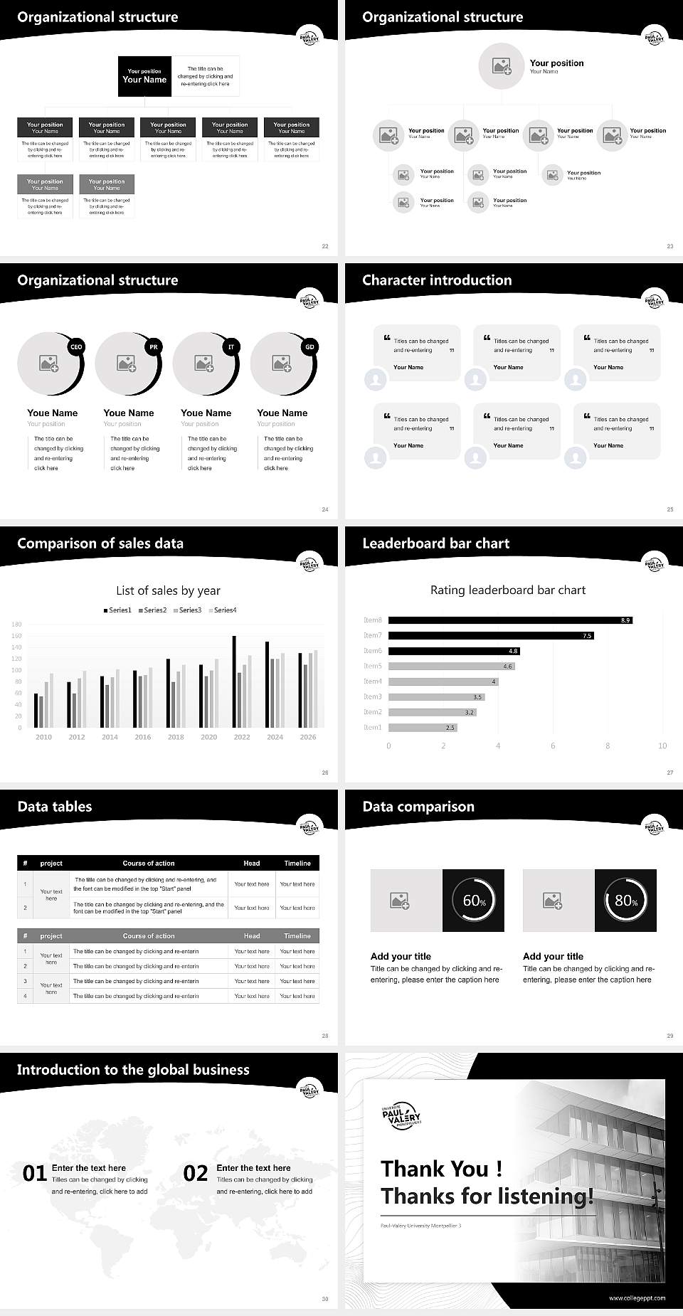 Paul-Valéry University Montpellier 3 Academic Presentation/Research Findings Report PPT Template4:3 ratio PPT effect preview image4