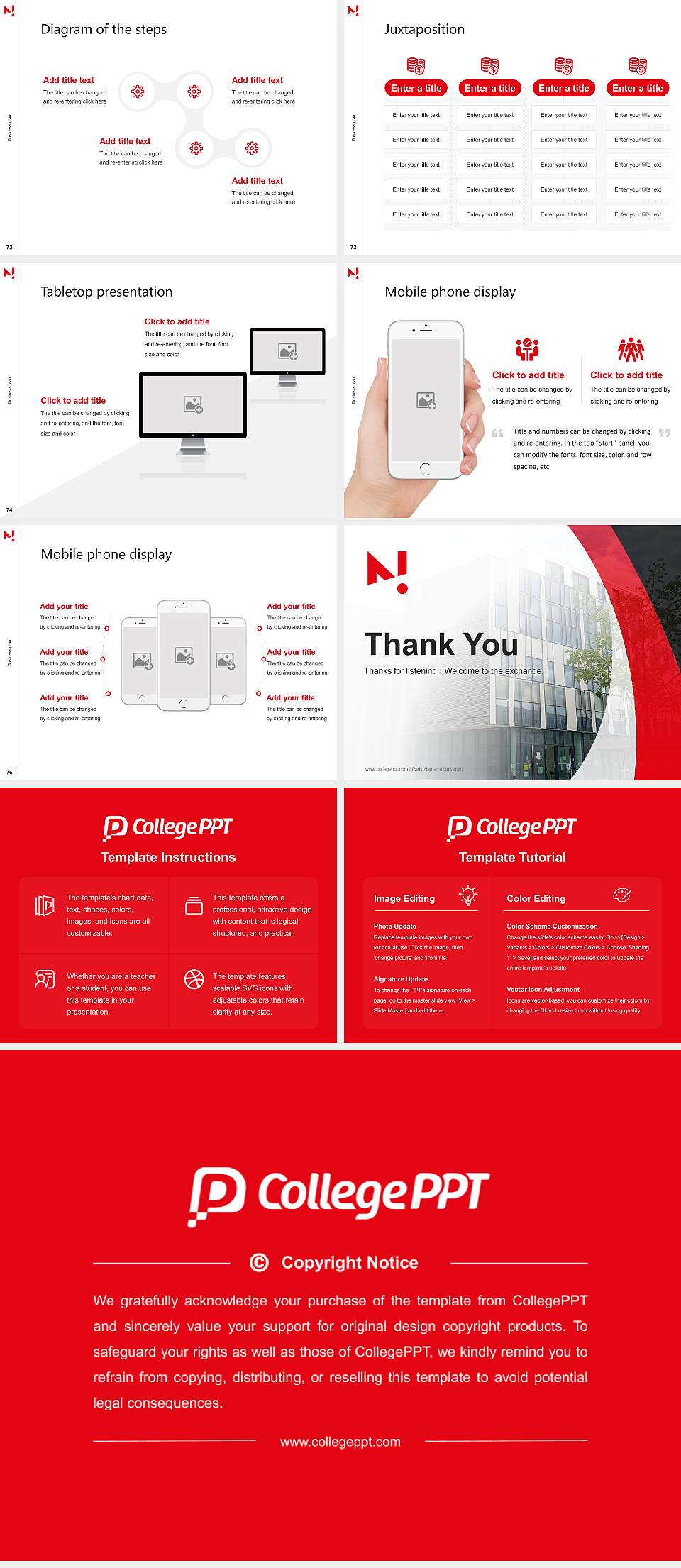 Paris Nanterre University Competition/Entrepreneurship Contest PPT Template4:3 ratio PPT effect preview image9