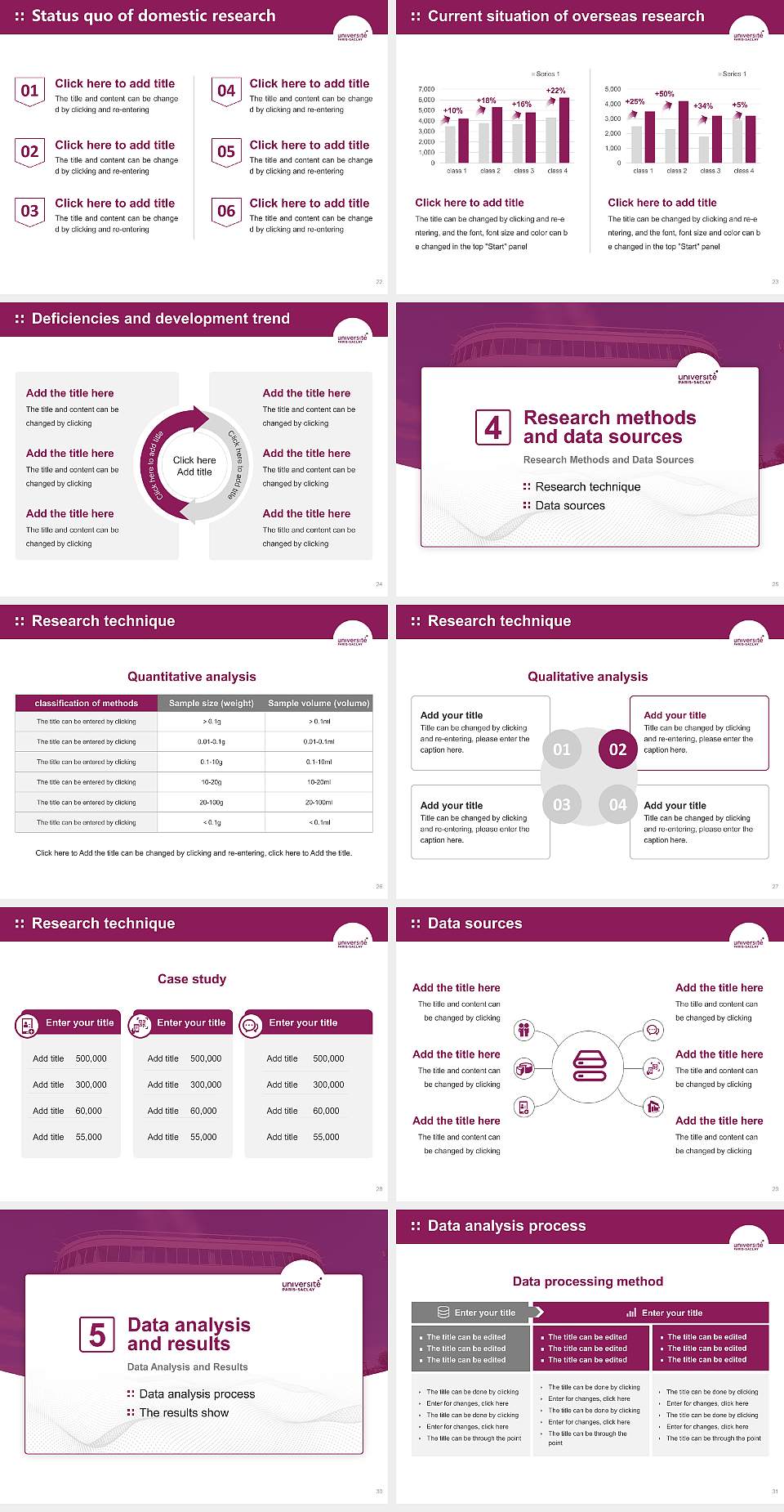 Paris-Saclay University – Bicêtre campus Graduation Thesis Defense PPT Template4:3 ratio PPT effect preview image4