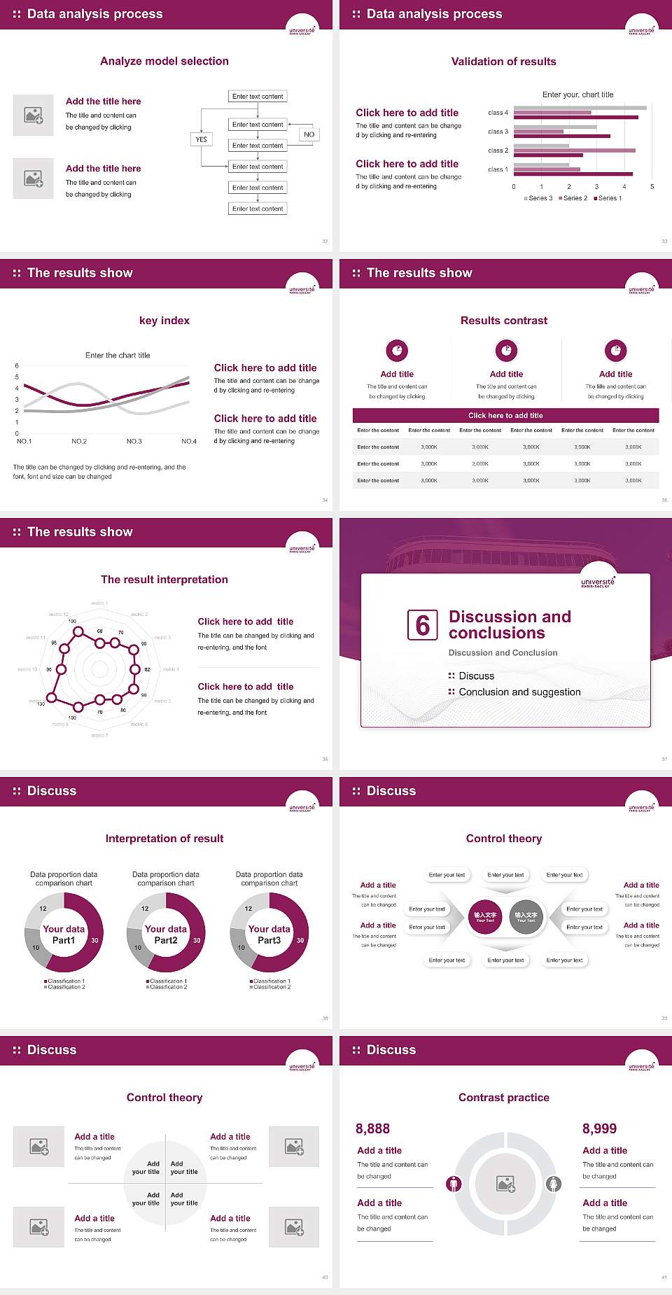 Paris-Saclay University – Bicêtre campus Graduation Thesis Defense PPT Template4:3 ratio PPT effect preview image5