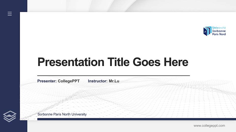 Sorbonne Paris North University Thesis Proposal/Graduation Defense PPT Template16:9 ratio PPT effect preview image