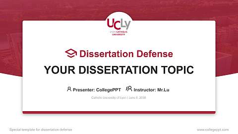 Catholic University of Lyon Graduation Thesis Defense PPT Template