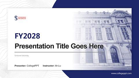 Sorbonne University Academic Presentation/Research Findings Report PPT Template