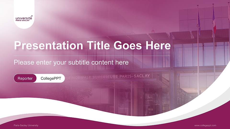 Paris-Saclay University Lecture Sharing and Networking Event PPT Template16:9 ratio PPT effect preview image