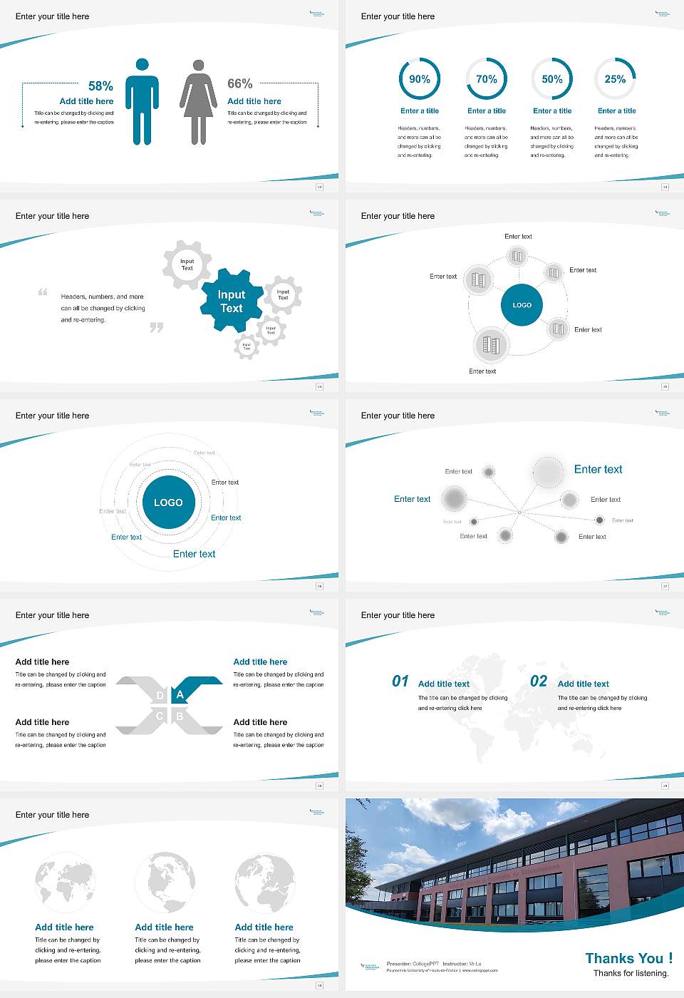 Polytechnic University of Hauts-de-France Course/Courseware Creation PPT Template16:9 ratio PPT effect preview image4