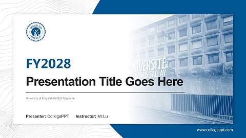 University of Évry Val d’Essonne Academic Presentation/Research Findings Report PPT Template