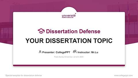 Paris-Saclay University Graduation Thesis Defense PPT Template