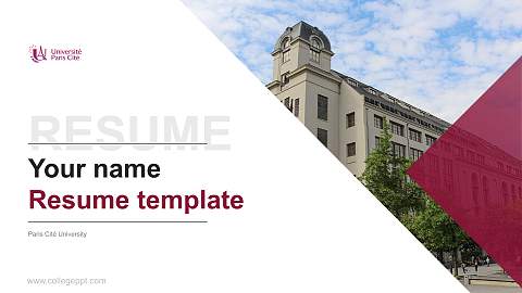 Paris Cité University Resume PPT Template