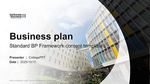 Sorbonne Nouvelle University Competition/Entrepreneurship Contest PPT Template