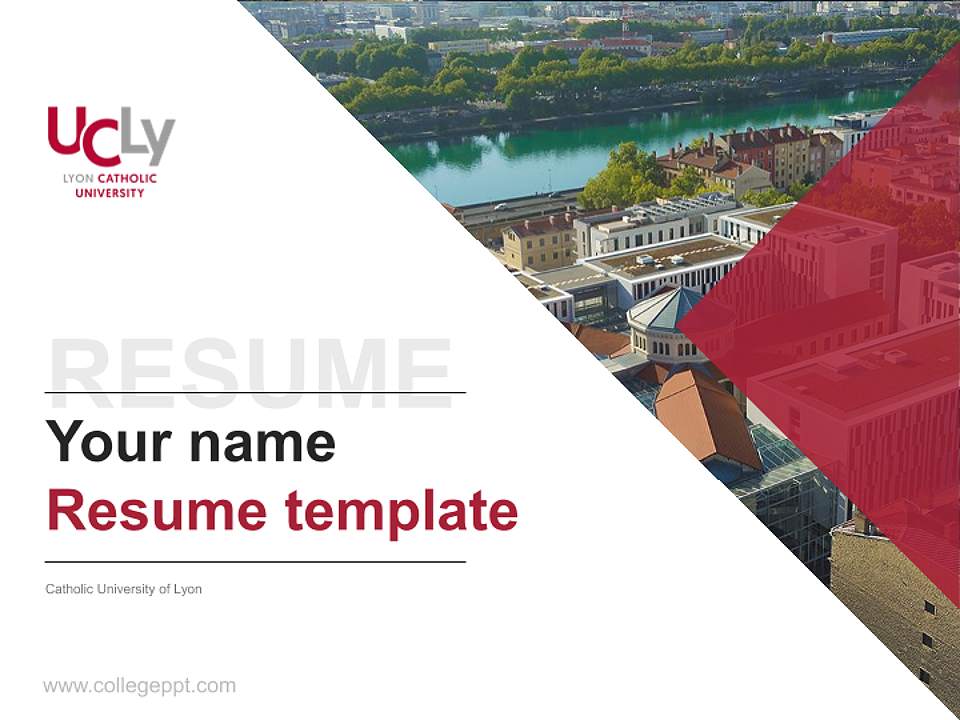 Catholic University of Lyon Resume PPT Template4:3 ratio PPT effect preview image5