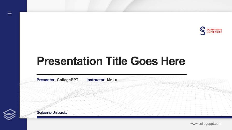 Sorbonne University Thesis Proposal/Graduation Defense PPT Template16:9 ratio PPT effect preview image