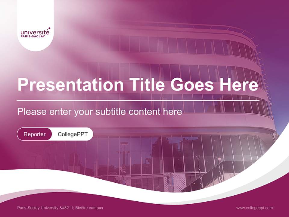 Paris-Saclay University – Bicêtre campus Lecture Sharing and Networking Event PPT Template4:3 ratio PPT effect preview image4