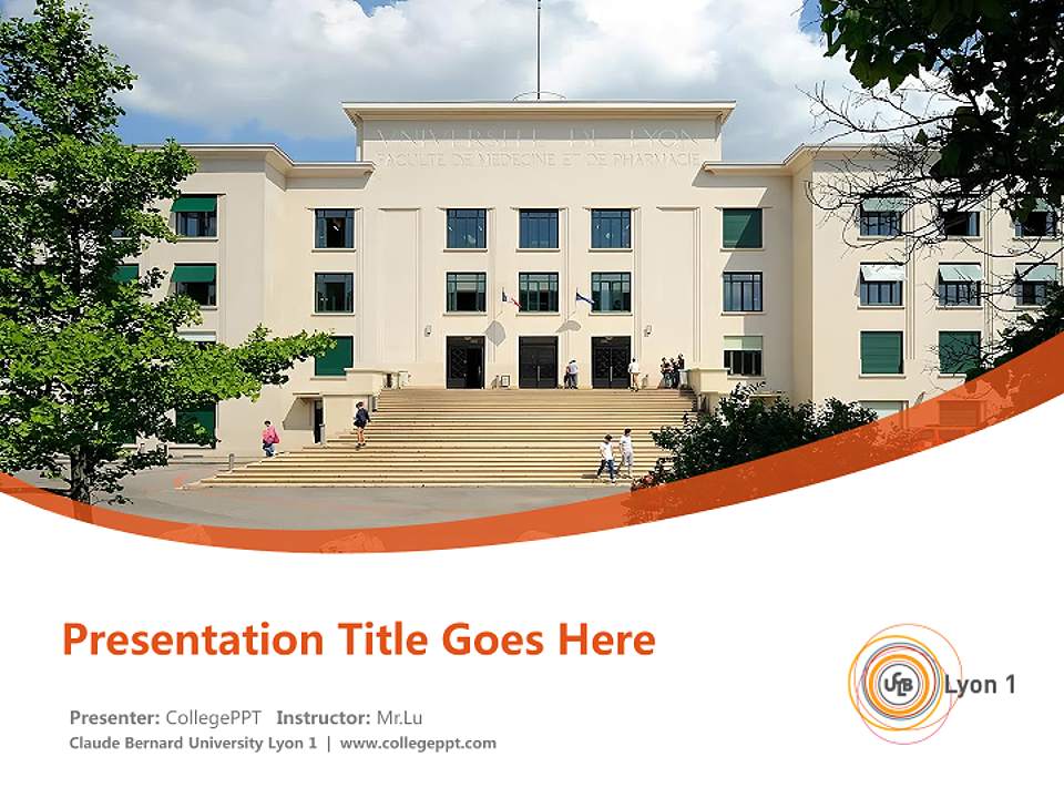 Claude Bernard University Lyon 1 Course/Courseware Creation PPT Template4:3 ratio PPT effect preview image5