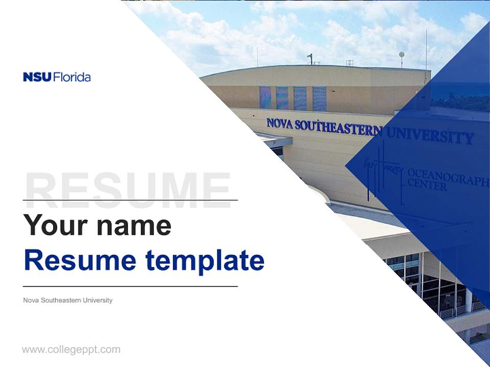 Nova Southeastern University Resume PPT Template4:3 ratio PPT effect preview image5