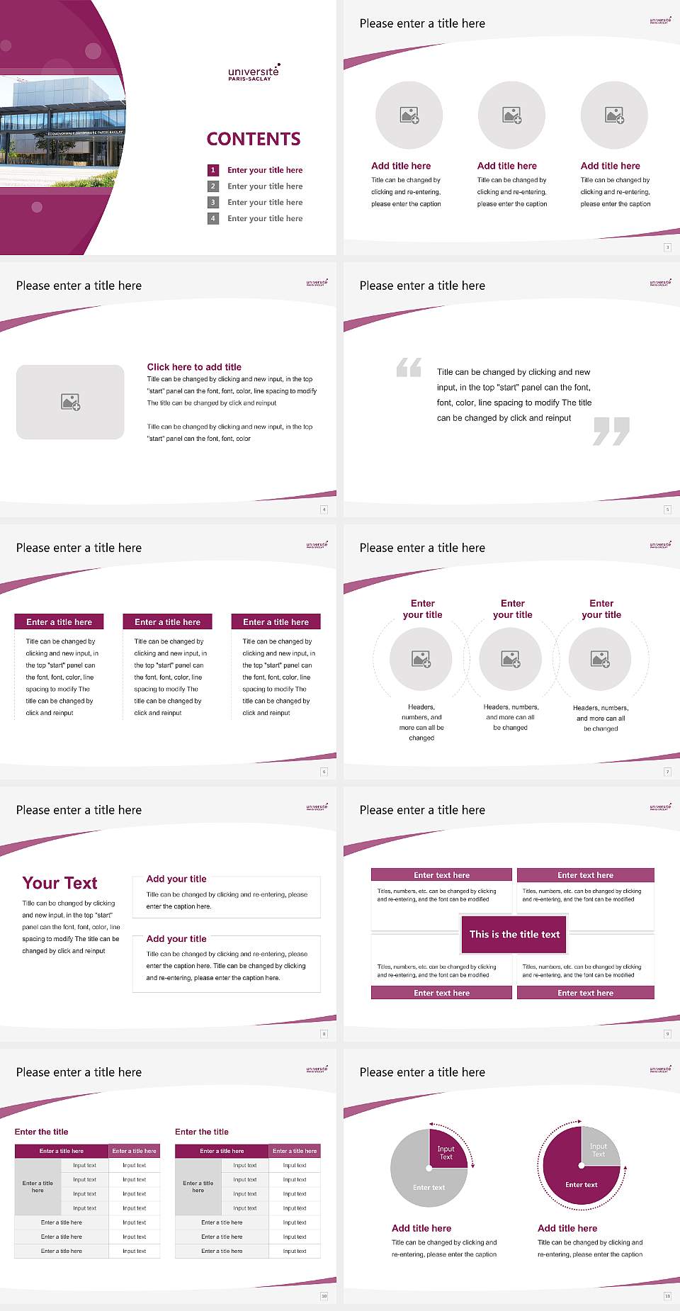 Paris-Saclay University Course/Courseware Creation PPT Template4:3 ratio PPT effect preview image2