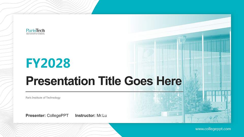 Paris Institute of Technology Academic Presentation/Research Findings Report PPT Template16:9 ratio PPT effect preview image