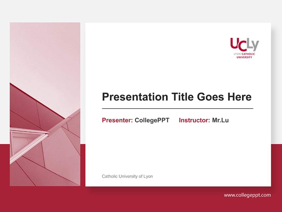 Catholic University of Lyon General PPT Template4:3 ratio PPT effect preview image6