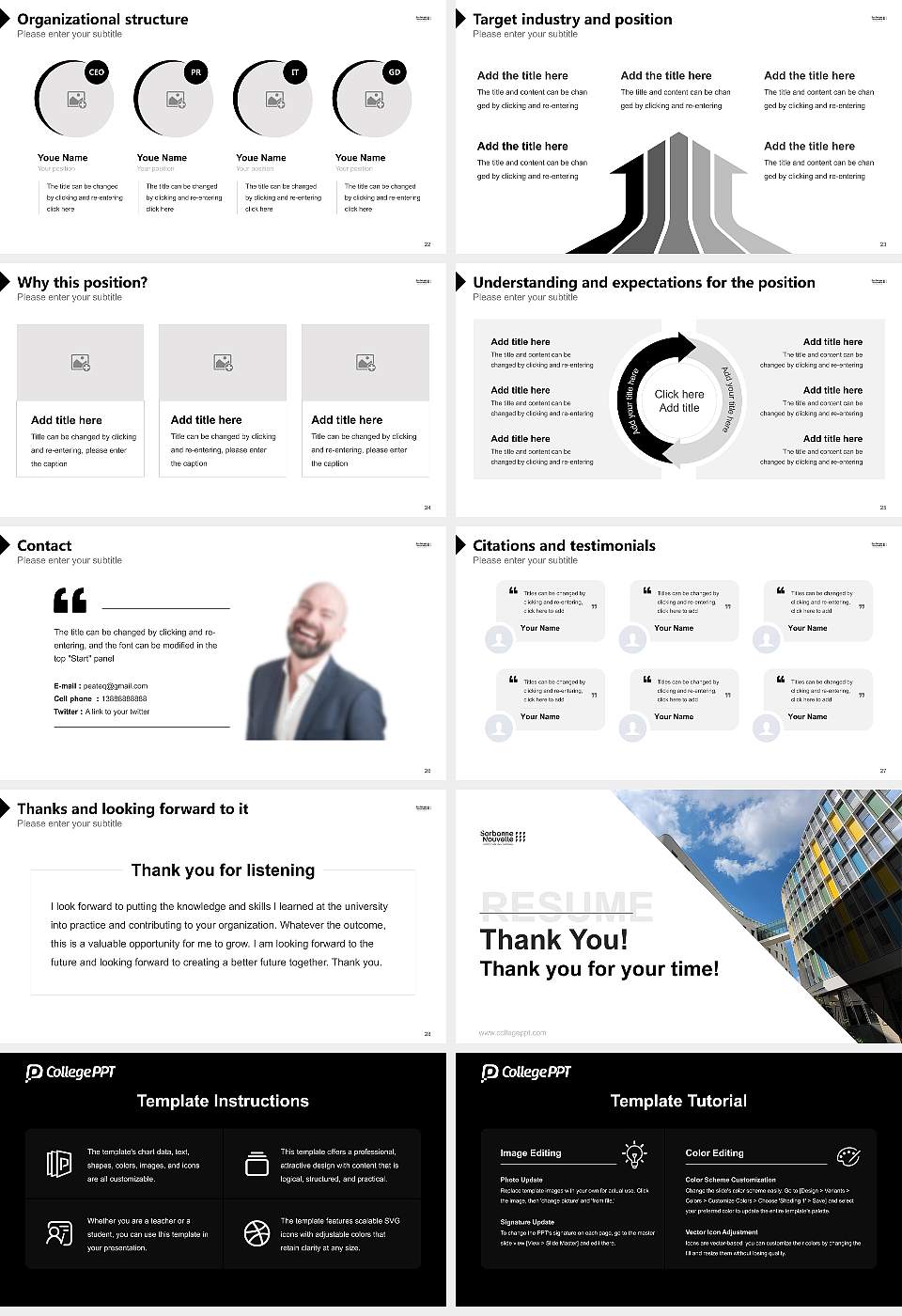 Sorbonne Nouvelle University Resume PPT Template16:9 ratio PPT effect preview image4