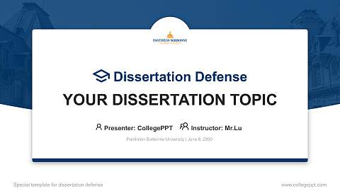 Panthéon-Sorbonne University Graduation Thesis Defense PPT Template