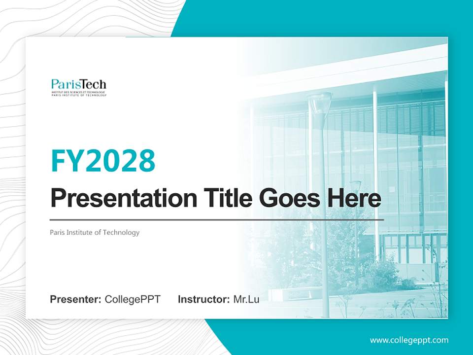 Paris Institute of Technology Academic Presentation/Research Findings Report PPT Template4:3 ratio PPT effect preview image5