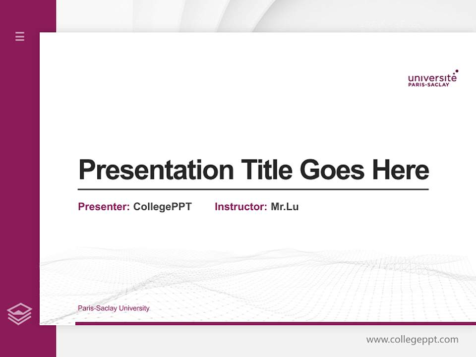 Paris-Saclay University Thesis Proposal/Graduation Defense PPT Template4:3 ratio PPT effect preview image5