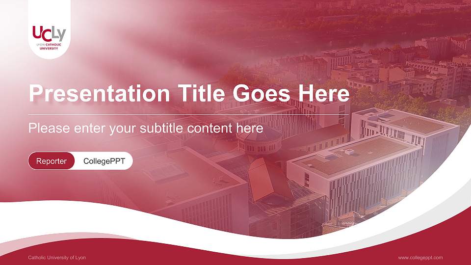 Catholic University of Lyon Lecture Sharing and Networking Event PPT Template16:9 ratio PPT effect preview image