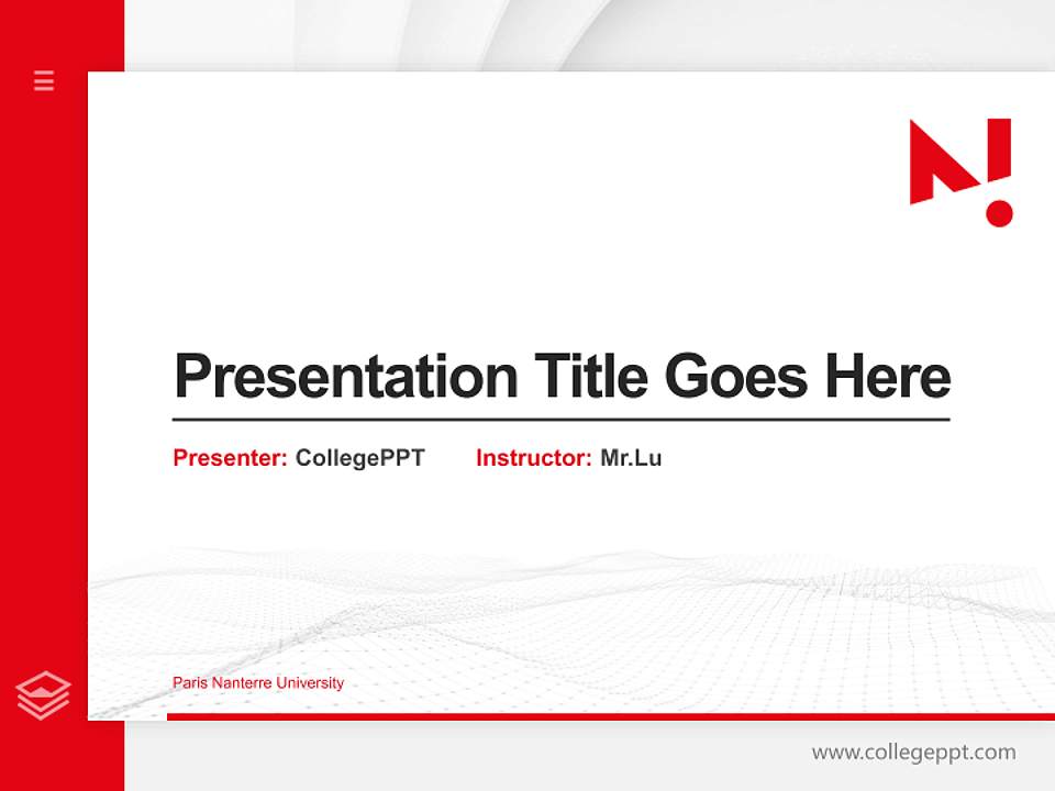 Paris Nanterre University Thesis Proposal/Graduation Defense PPT Template4:3 ratio PPT effect preview image5