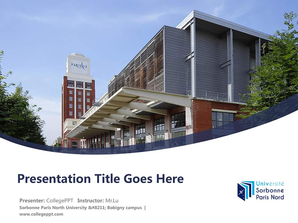Sorbonne Paris North University – Bobigny campus Course/Courseware Creation PPT Template4:3 ratio PPT effect preview image5