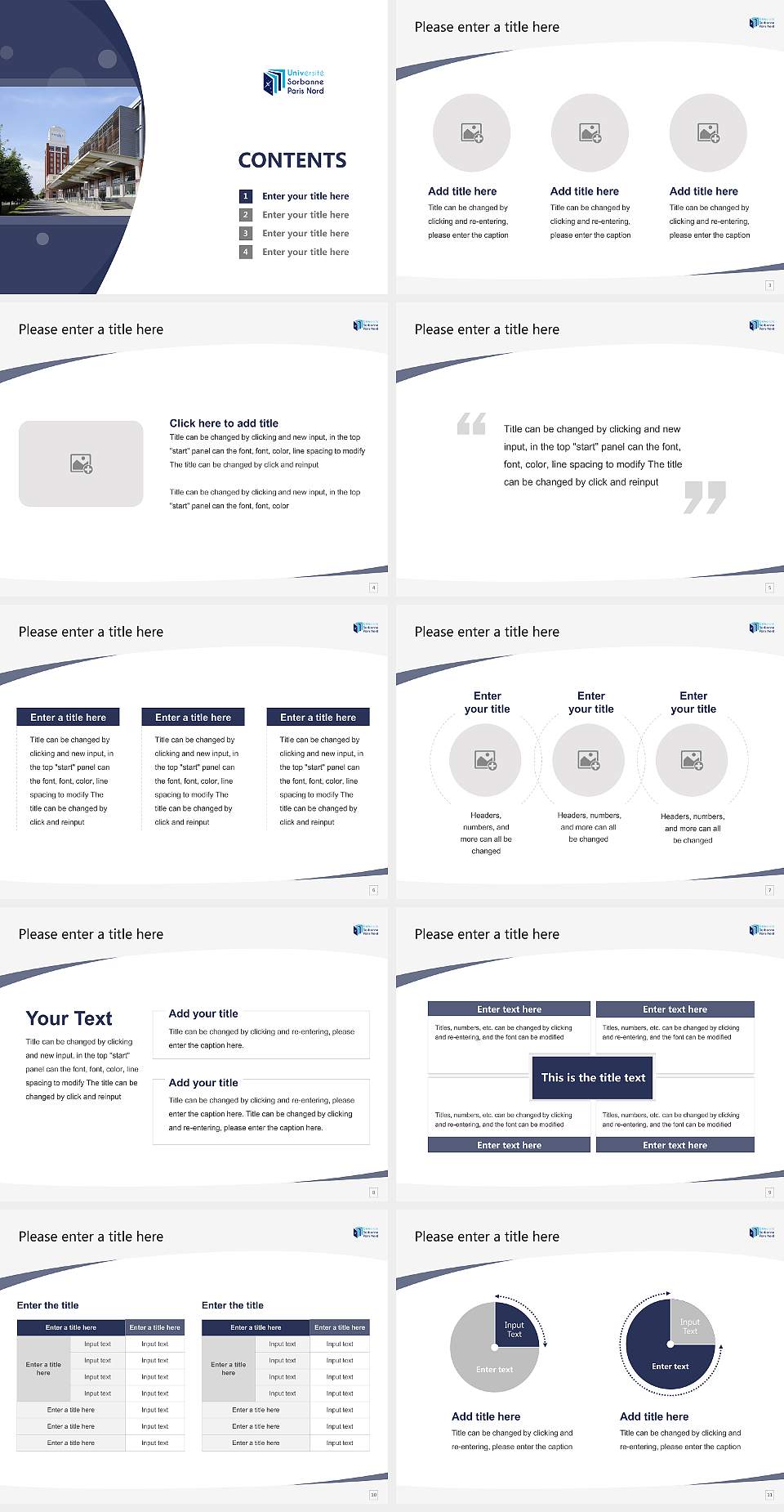 Sorbonne Paris North University – Bobigny campus Course/Courseware Creation PPT Template4:3 ratio PPT effect preview image2
