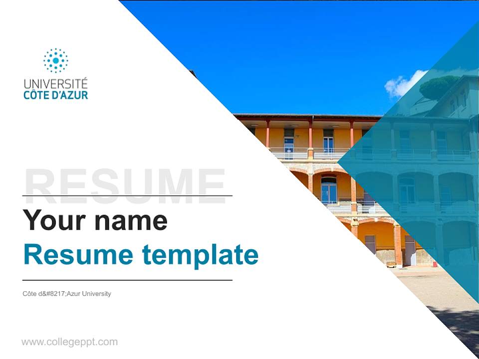 Côte d’Azur University Resume PPT Template4:3 ratio PPT effect preview image5