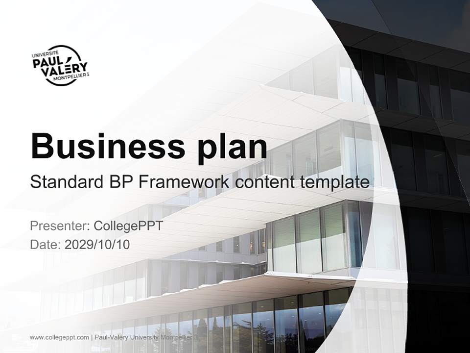 Paul-Valéry University Montpellier 3 Competition/Entrepreneurship Contest PPT Template4:3 ratio PPT effect preview image9