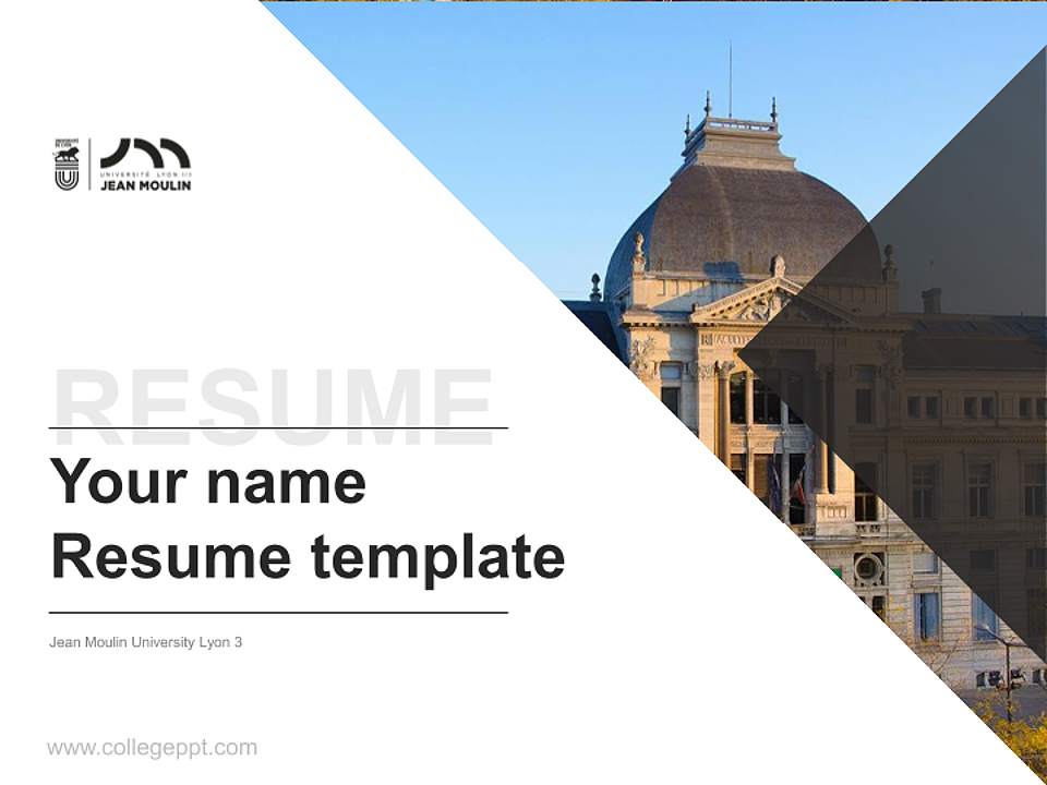 Jean Moulin University Lyon 3 Resume PPT Template4:3 ratio PPT effect preview image5
