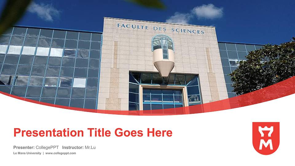 Le Mans University Course/Courseware Creation PPT Template16:9 ratio PPT effect preview image