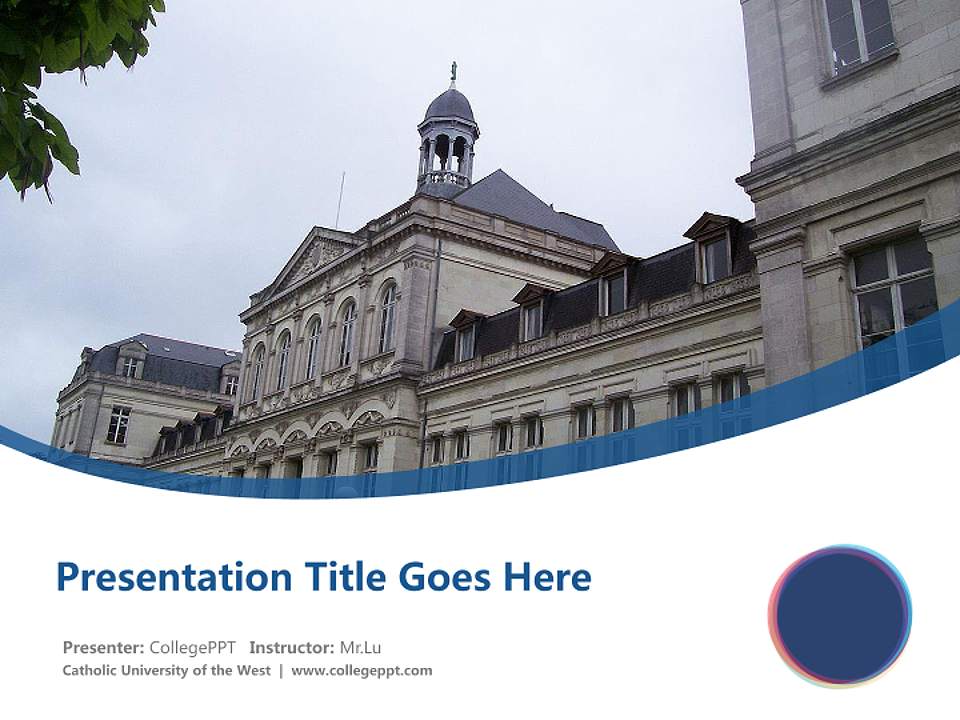 Catholic University of the West Course/Courseware Creation PPT Template4:3 ratio PPT effect preview image5