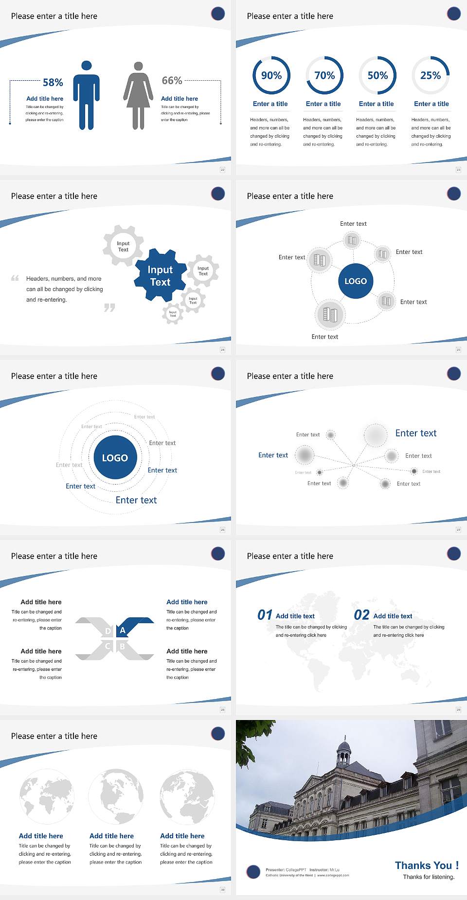 Catholic University of the West Course/Courseware Creation PPT Template4:3 ratio PPT effect preview image4